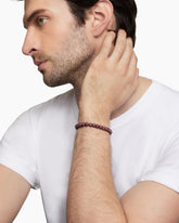 Spiritual Beads Bracelet in Sterling Silver with Pavé Rubies, 6mm